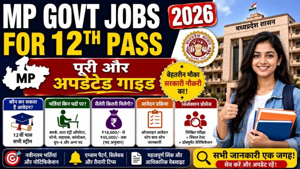MP Govt Jobs for 12th Pass 2026