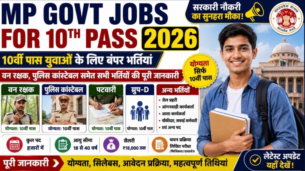 MP Govt Jobs for 10th Pass 2026